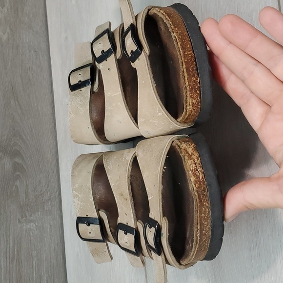 Birkenstock Birkis Women Leather Taupe Sandals shoes sz 37/6 - Picture 5 of 12